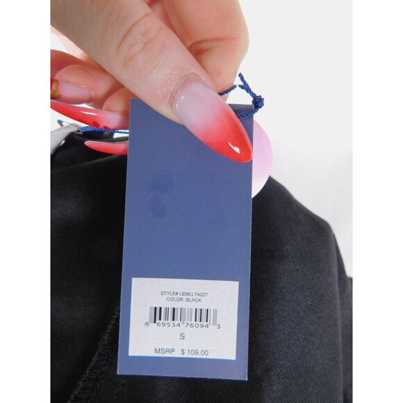 Libby Edelman Jacket Womens Small Black Faux Fur Faux Leather Front Corp Goth - Picture 11 of 13